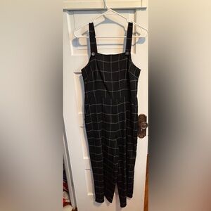 Gypsies & Moondust Black with White Windowpane Strap Jumpsuit